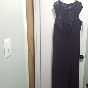 Plum evening gown